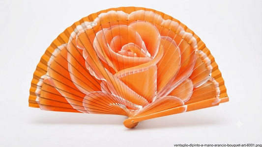 Ventaglio Dipinto a Mano Bouquet Arancio – Art. 6001