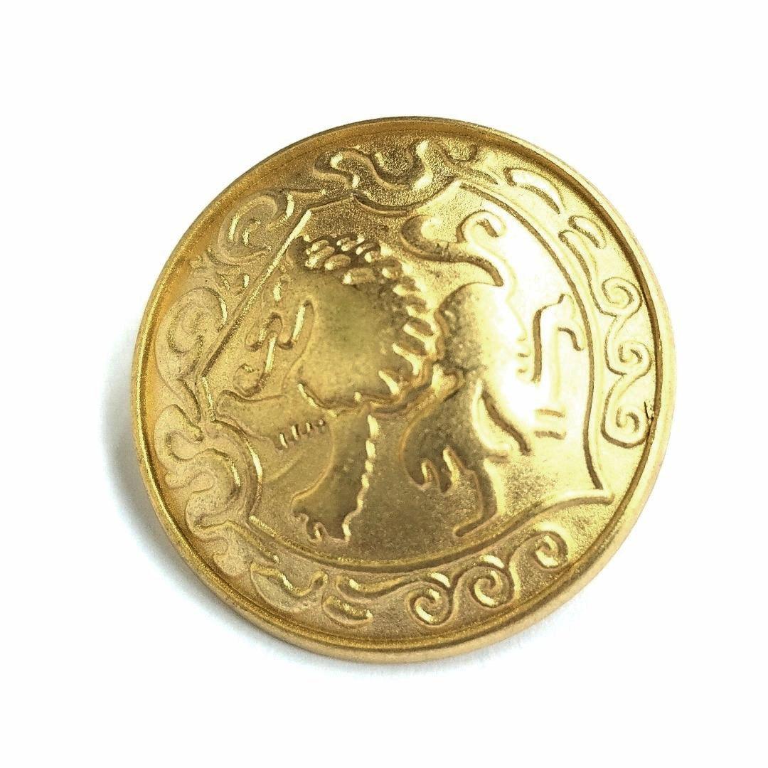 Bottone uomo in metallo con stemma leone rampante stilizzato - Merceria Rispoli