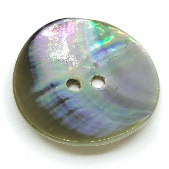 Bottoni In Madreperla Vera LÜNA – Colore Verde, Motivo Fiore Di Soffione – 15 Mm, Confezione Da 6 Pezzi