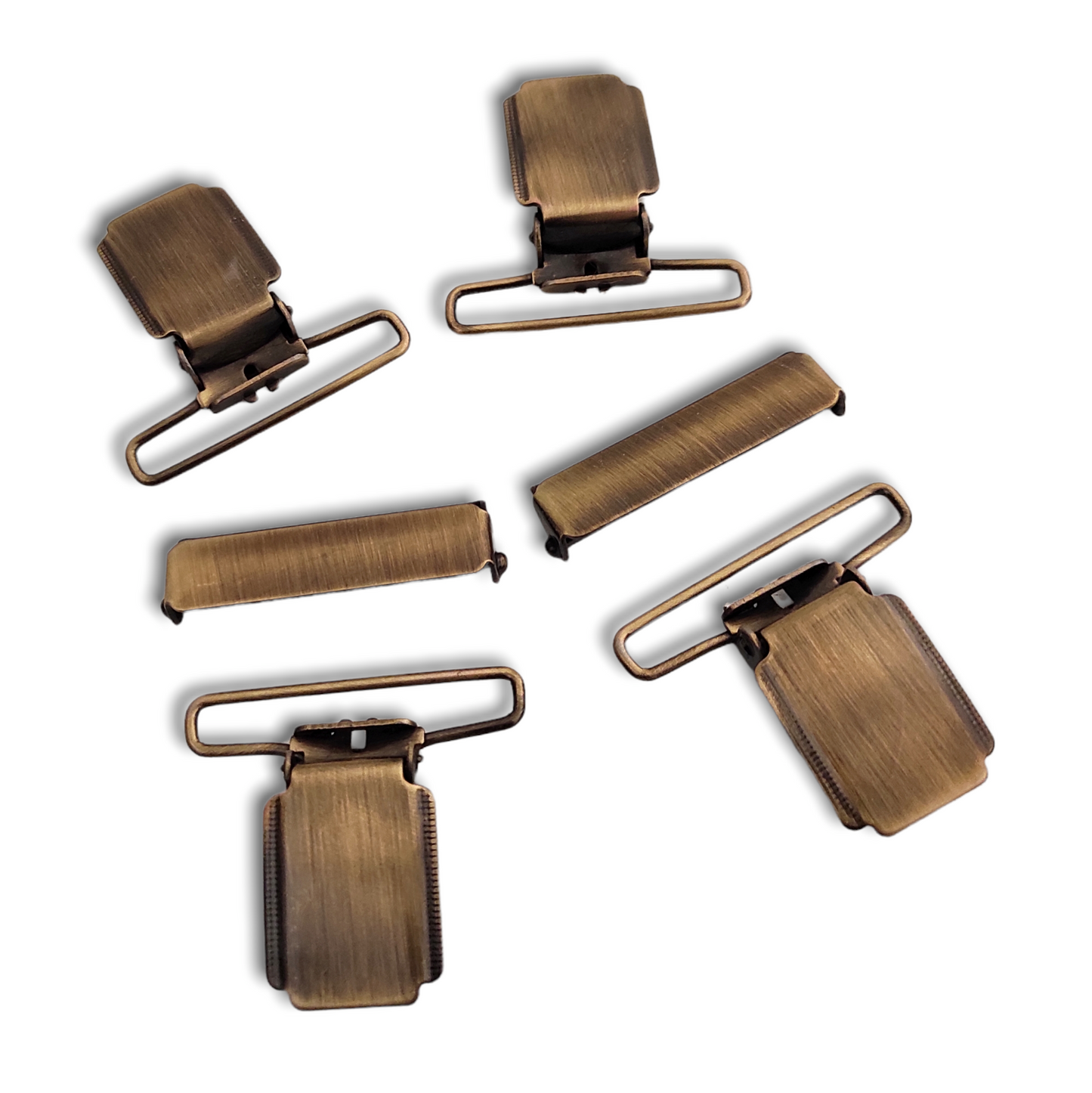 Set of hooks and adjusters for men's suspenders 35 mm beautiful metallic finishes